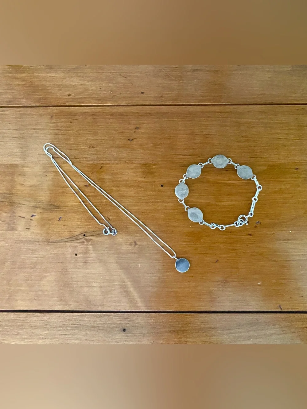Zuni Sterling Silver Sunface Link Bracelet and Pendant Set